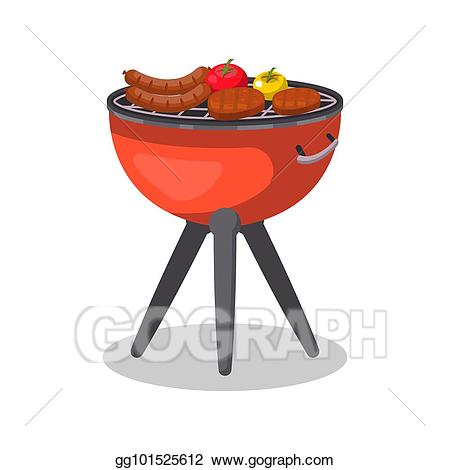 Grill clipart bbq restaurant. Vector illustration barbecue with