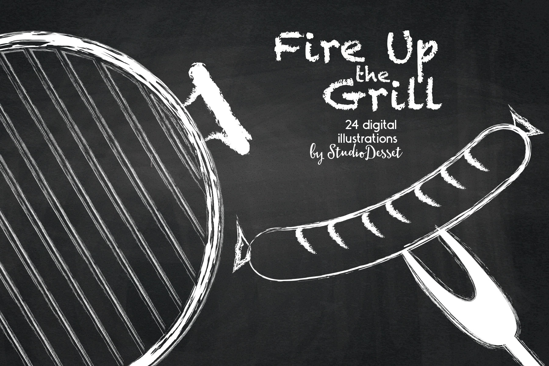 Grill clipart chalk. Fire up the summer