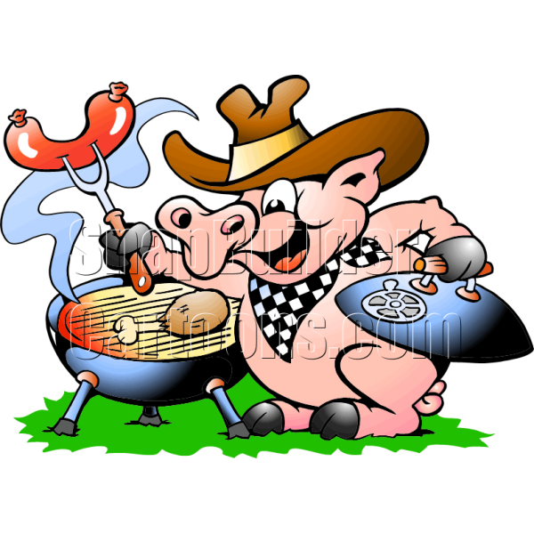 Grill clipart commercial cooking. Pig at bbq 