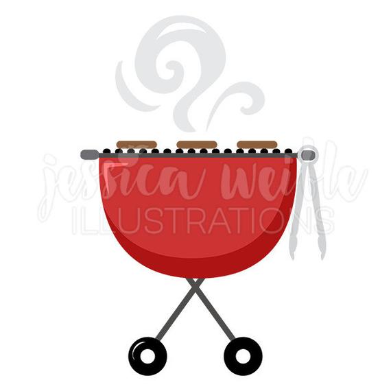 Red bbq digital grilling. Grill clipart cute