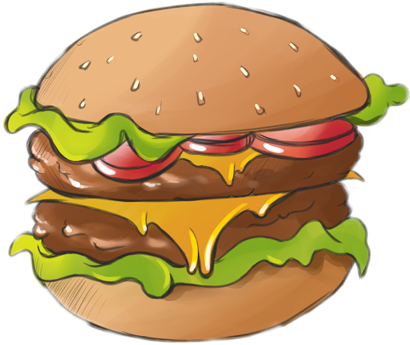 Picnic cheeseburger sticker by. Grill clipart sandwich press