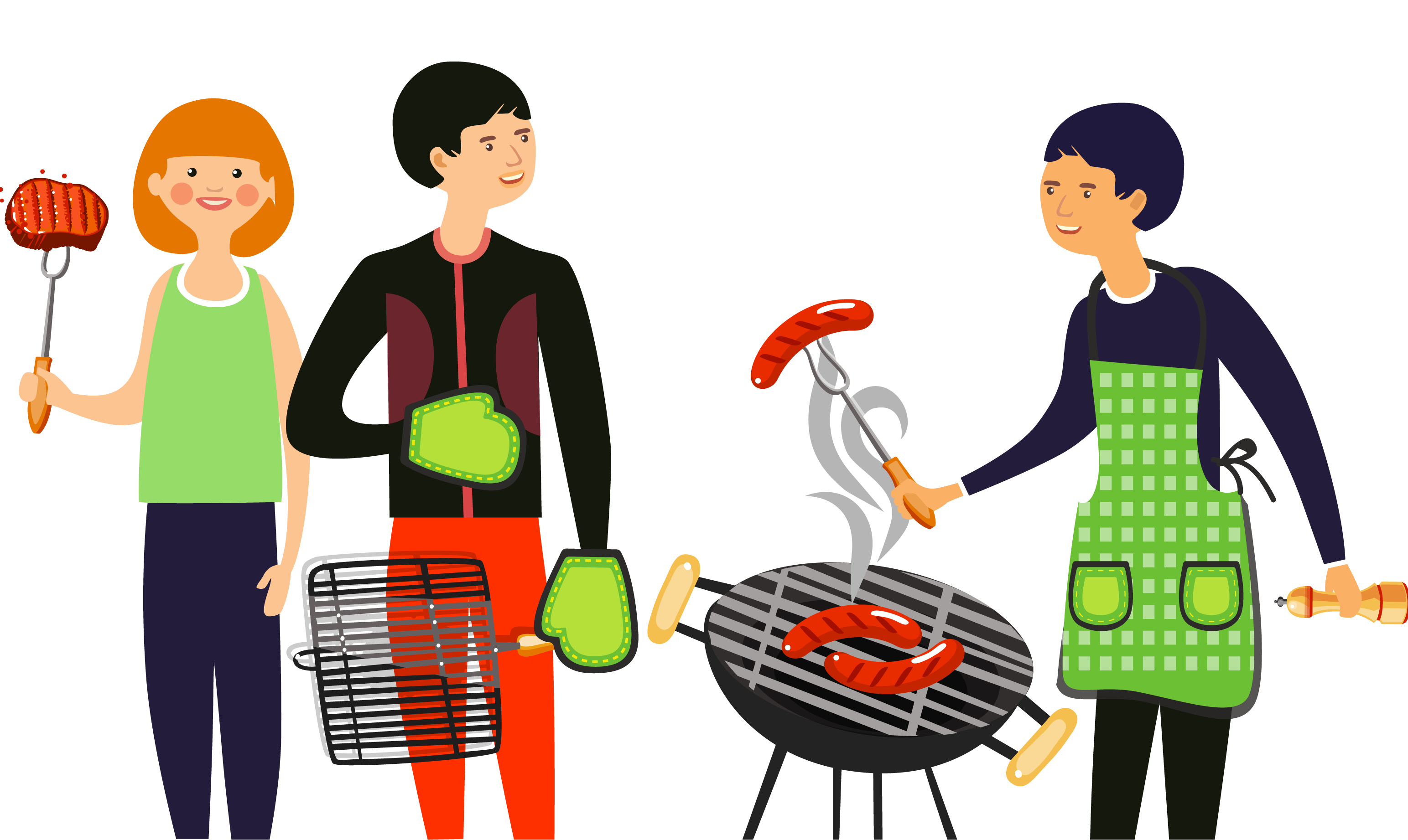 grilling clipart gathering. 