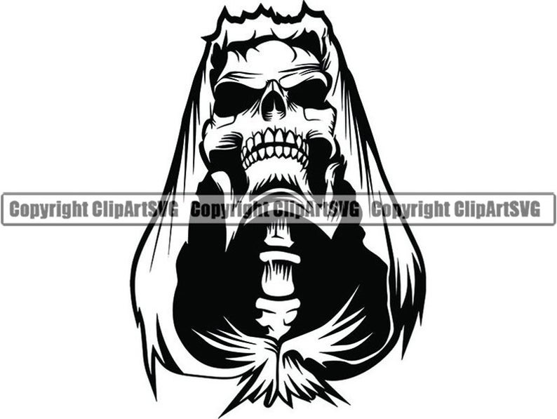 Skull sickle evil kill. Grim reaper clipart death row