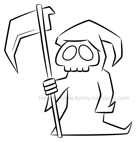 How to draw a. Grim reaper clipart hand drawn