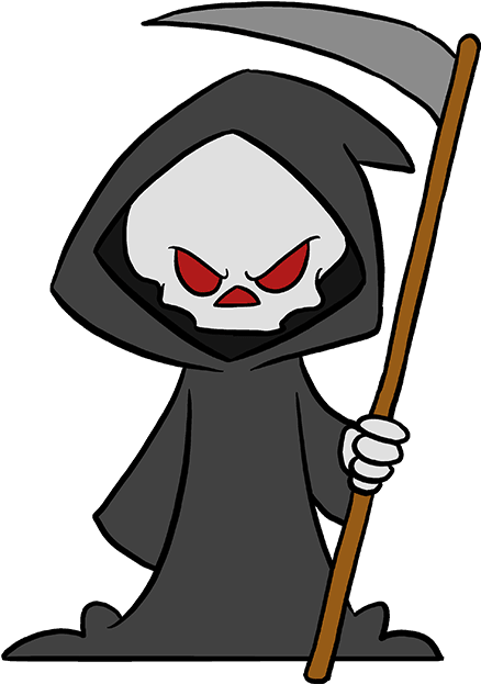 Grim reaper clipart life size. How to draw easy