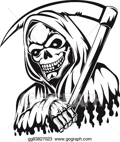 grim reaper clipart line art