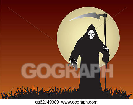 Grim reaper clipart omen. Vector art drawing gg