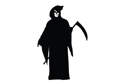 Grim reaper clipart omen. Free silhouette vector clip