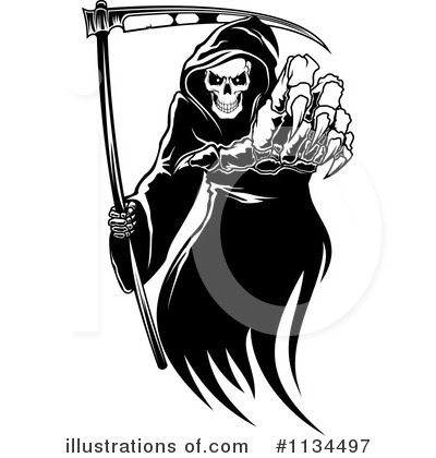 Grim reaper clipart stock photo. Illustration by vector 