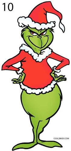  best images in. Grinch clipart outfit santa