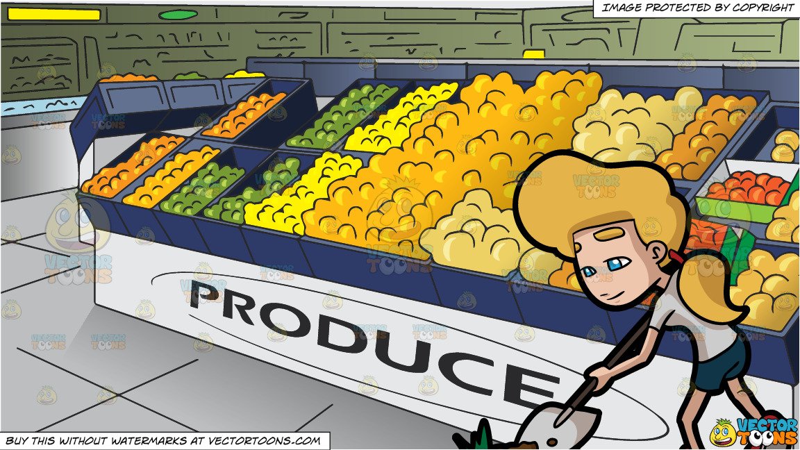 A woman digging of. Grocery clipart bulk