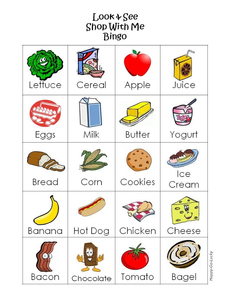 Free printable game u. Grocery clipart grocery item