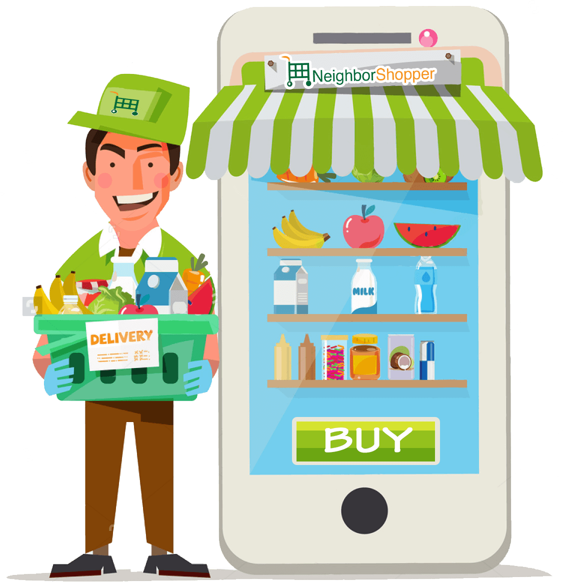 Grocery clipart grocery item. Neighborshopper on demand delivery