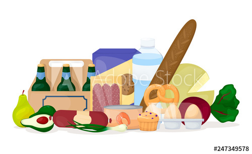grocery clipart pile food