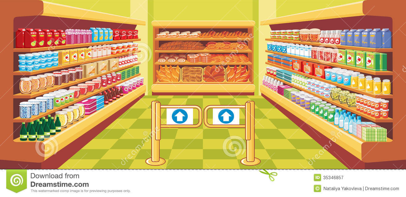Grocery clipart scene.  store clipartlook