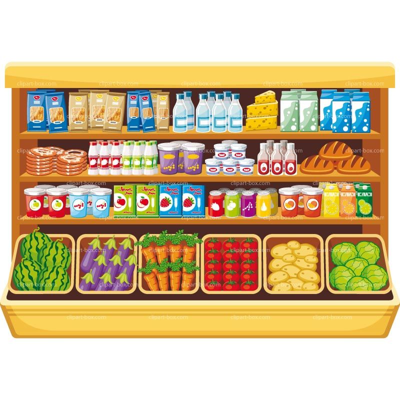 grocery clipart shelf supermarket