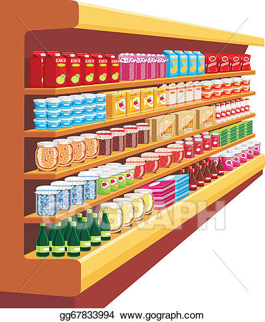 grocery clipart shelf supermarket