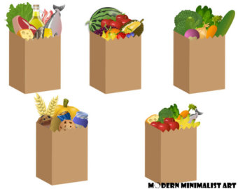 grocery clipart vegetable bag