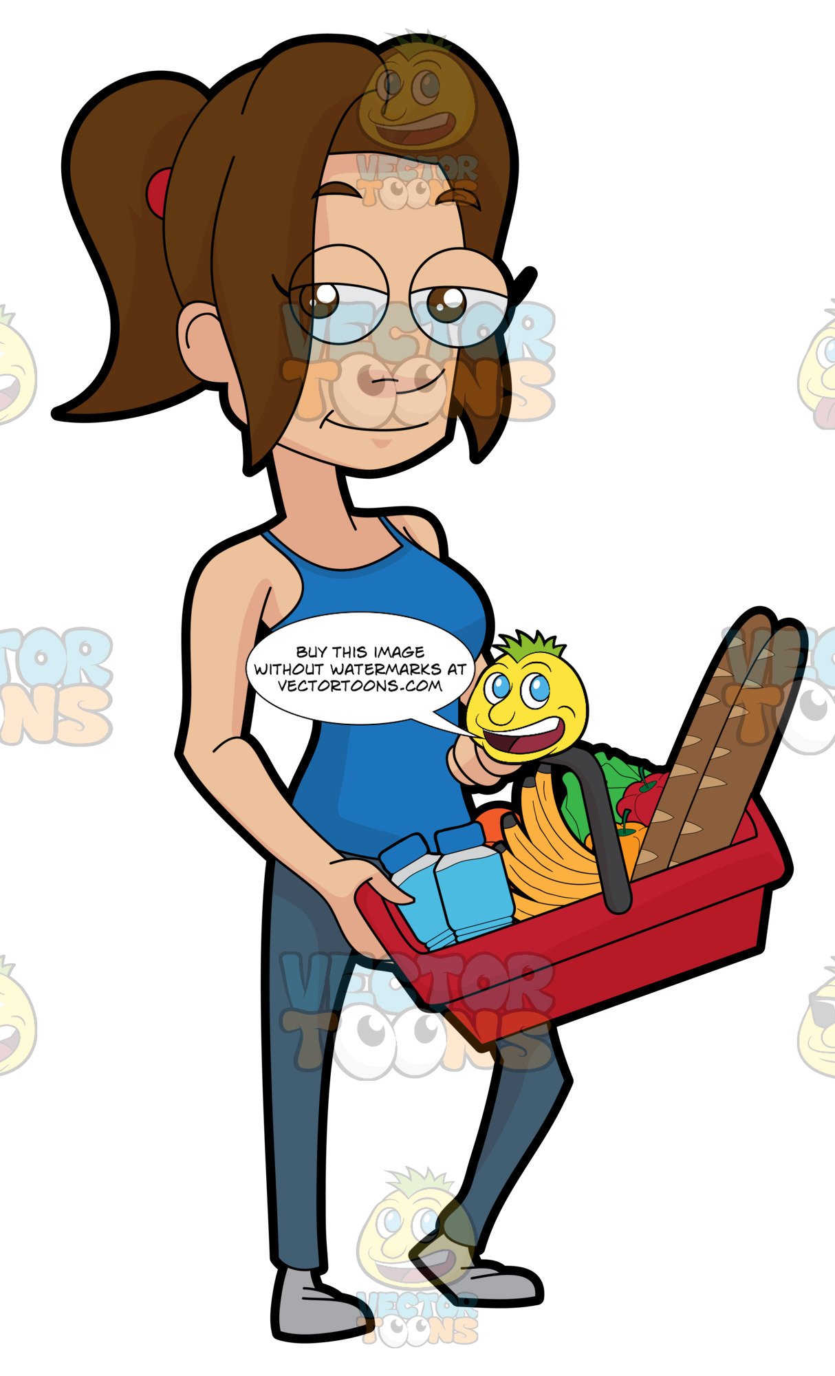 grocery clipart woman