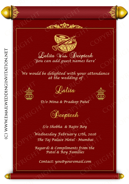 Invitation clipart tamil. Single page email wedding