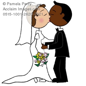 Illustration of a interracial. Groom clipart clip art