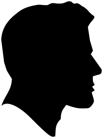 Profile silhouettes heads . Groom clipart male pageant