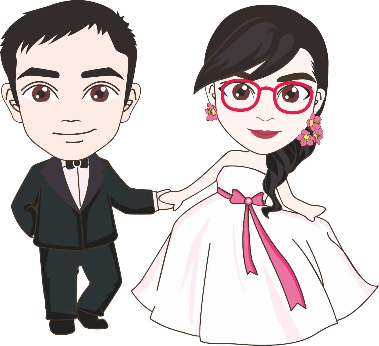groom clipart marry with children
