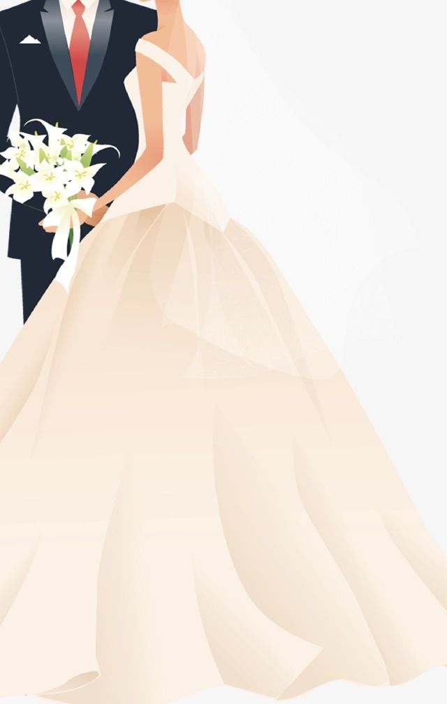 Bride and png image. Groom clipart minimalist