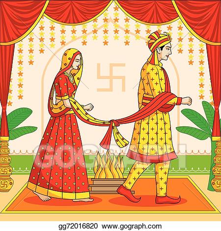 Groom clipart wedding indian. Vector art bride and