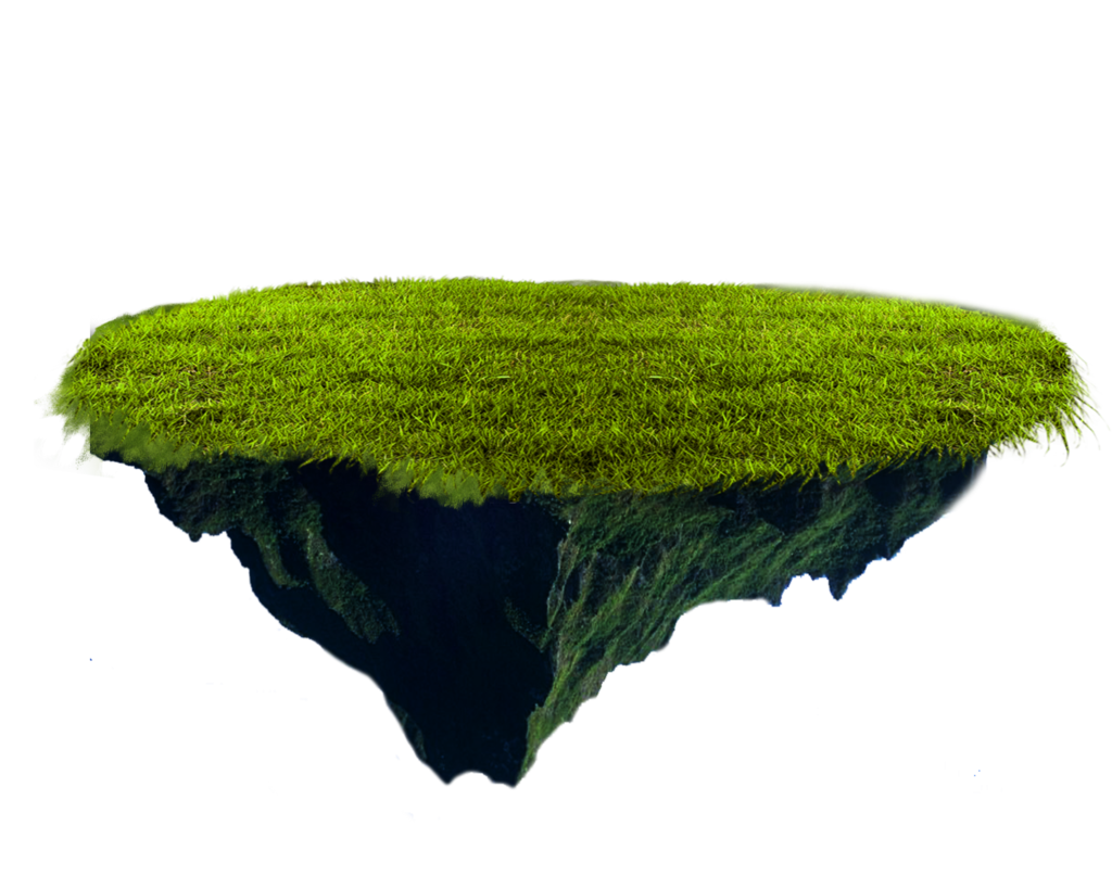 Png floating terrain by. Land clipart cloud grass background