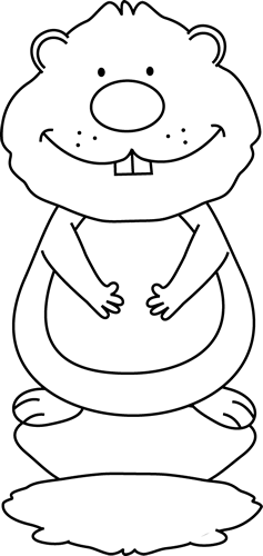 groundhog clipart black and white