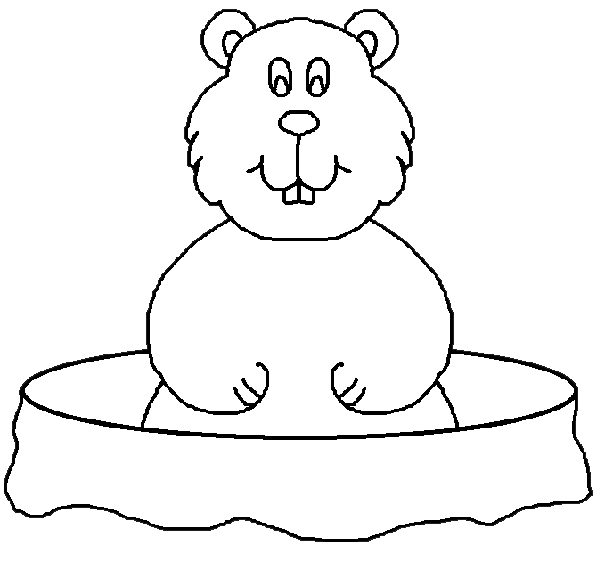 groundhog clipart black and white