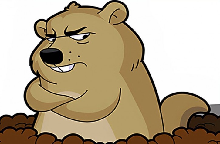 Promotional solutions happy day. Groundhog clipart cartoon