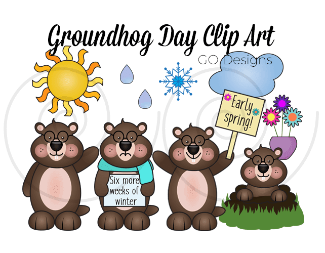 Day clip art and. Groundhog clipart kid