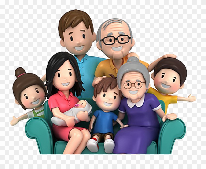 Cartoon family pic happy. Group clipart animated