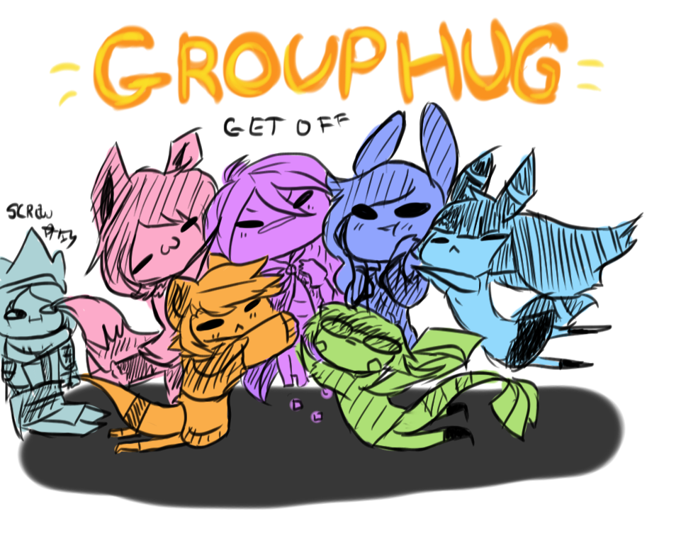 hugging clipart group hug