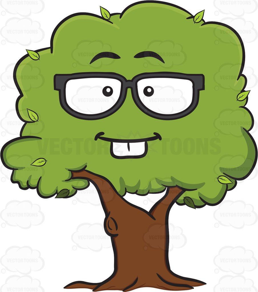 Growth clipart healthy tree. Nerd looking leafy wearing