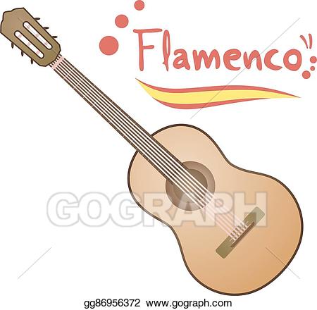 Vector art draw drawing. Guitar clipart flamenco guitar