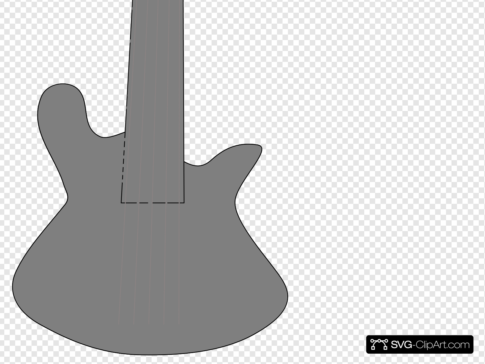 guitar clipart gray