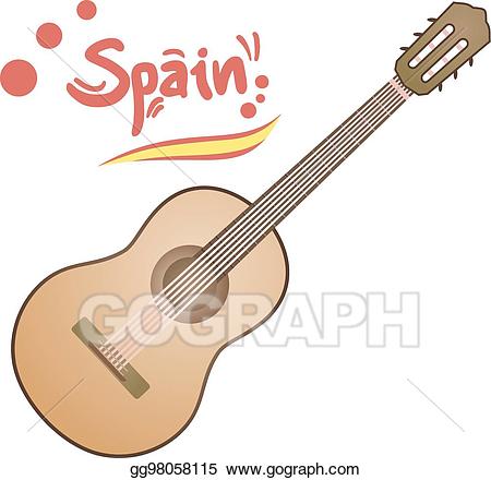 Guitar clipart guitar spain. Vector art spanish illustration