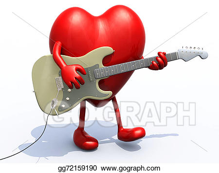 guitar clipart heart