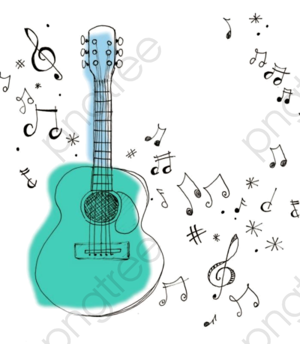 Guitar clipart music guitar. Cartoon note illustration 