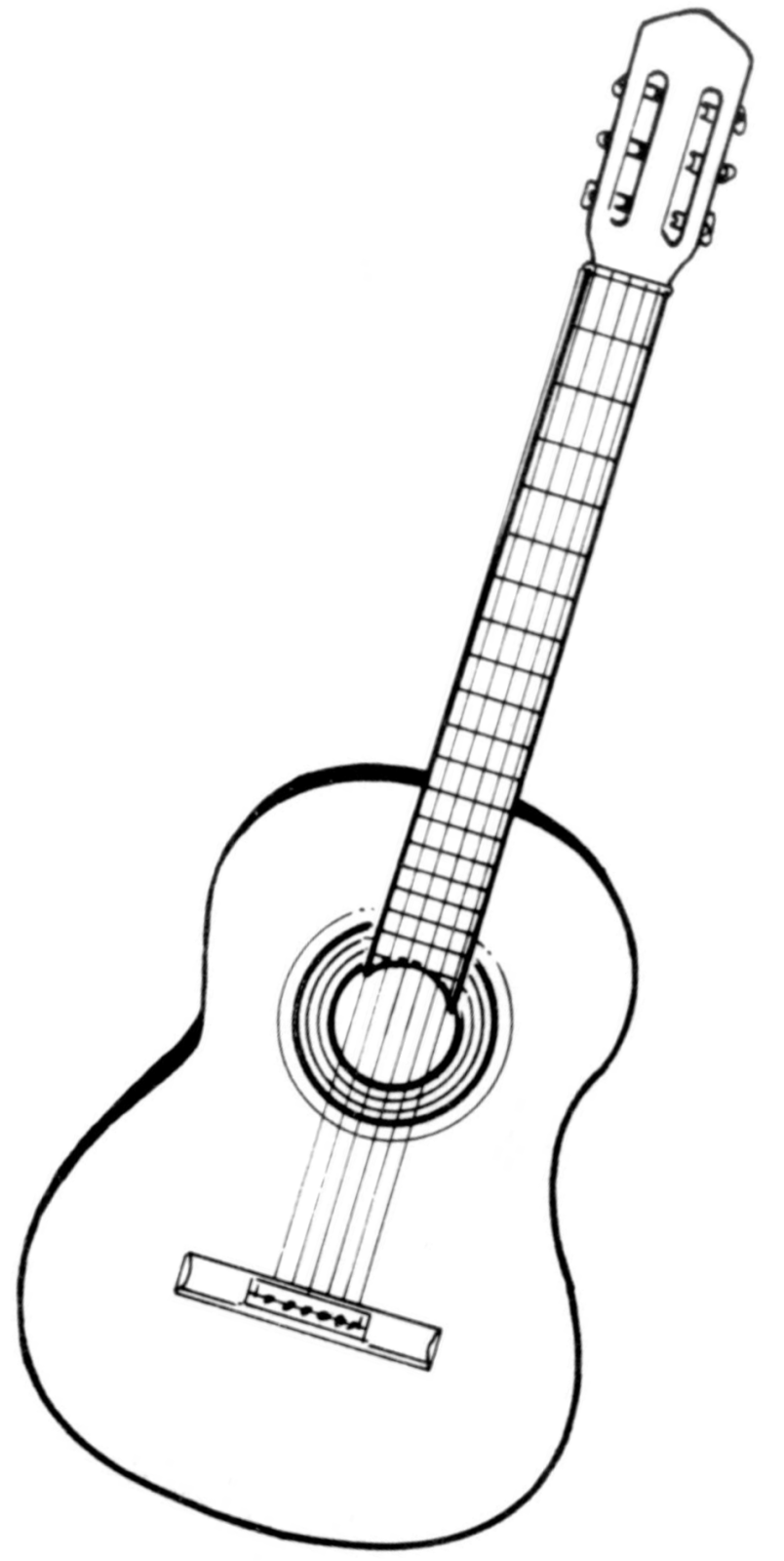 outline clipart guitar