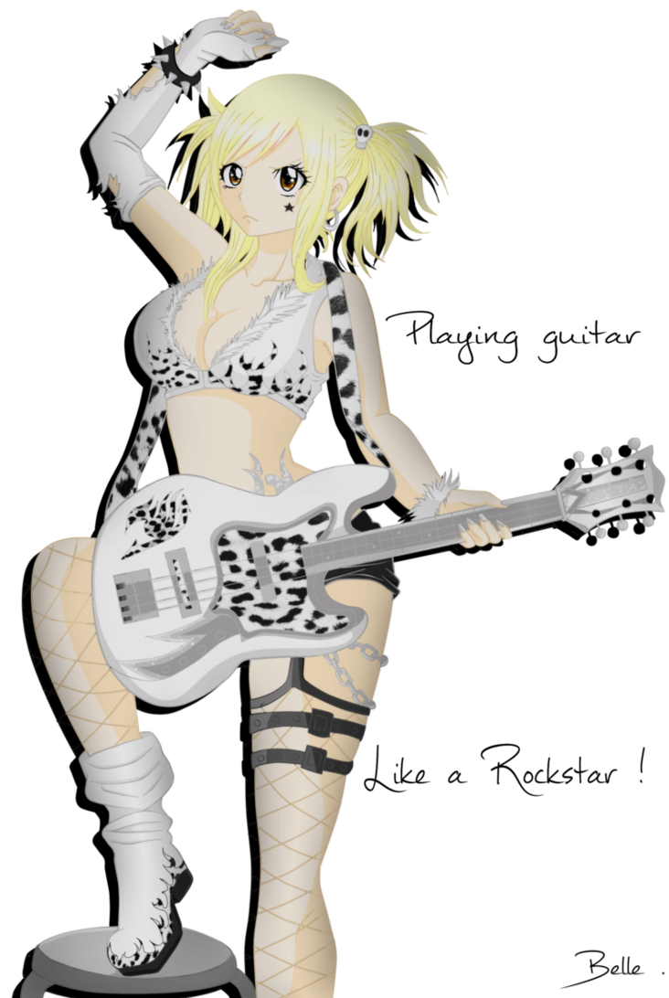 Lucy playing like a. Guitar clipart rockstar guitar