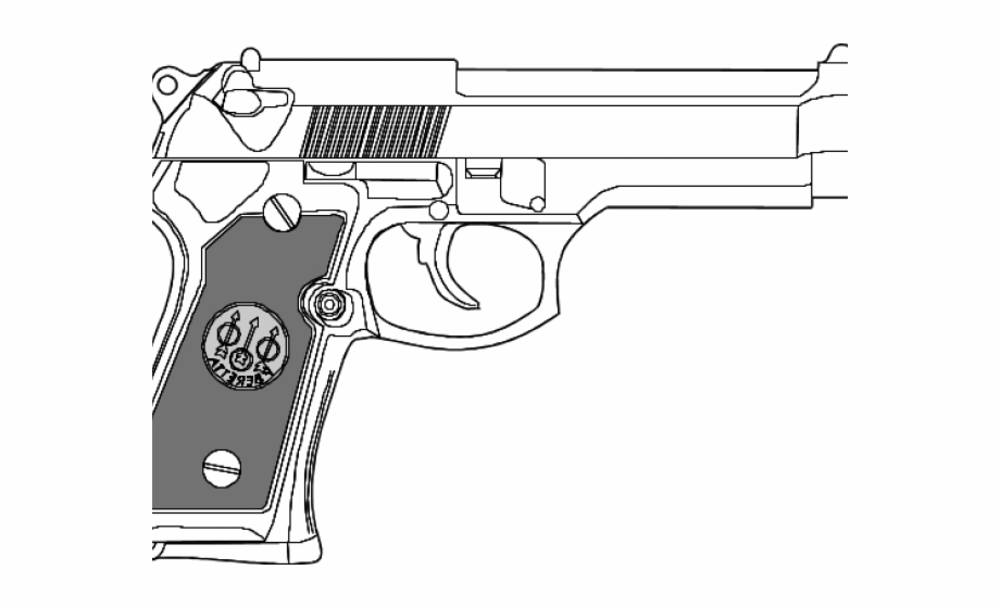 Guns clipart 9mm. Pistol mm gun coloring