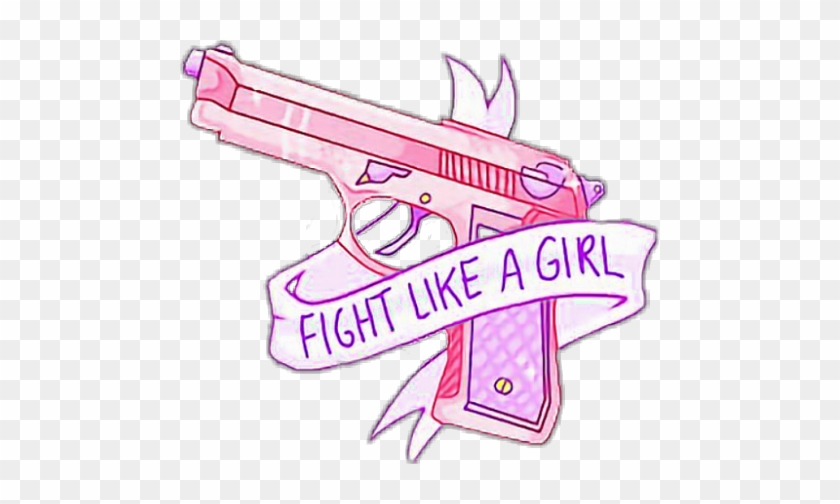 Gun clipart cute. Fightlikeagirl pistol banner tumblr