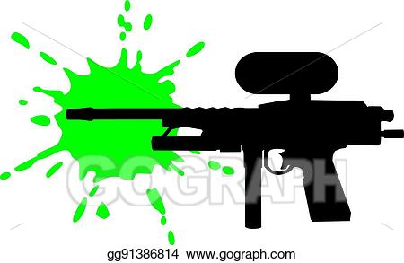 Paintball clipart green splash. Vector stock gun with