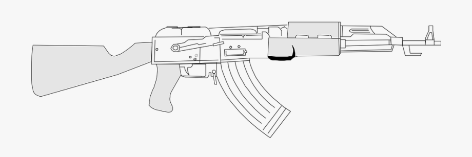 Gun clipart pdf. Assault rifle automatic weapon