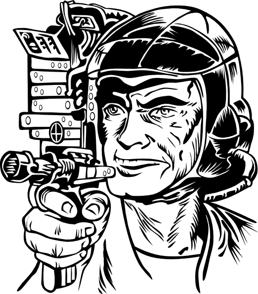 Gun clipart sci fi. Science fiction illustration clip