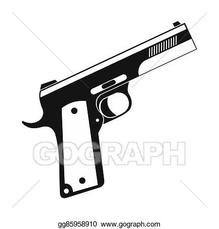 Gun clipart simple. Icon black style stock